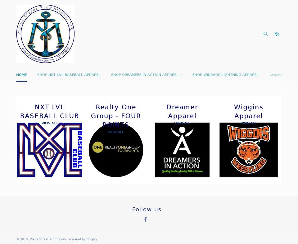 mainestreetpromotions.com — Shopify storefront screenshot