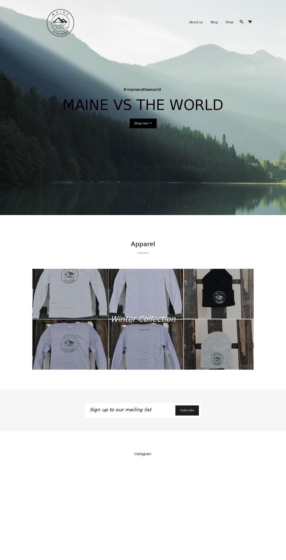 mainevstheworld.com — Shopify storefront screenshot