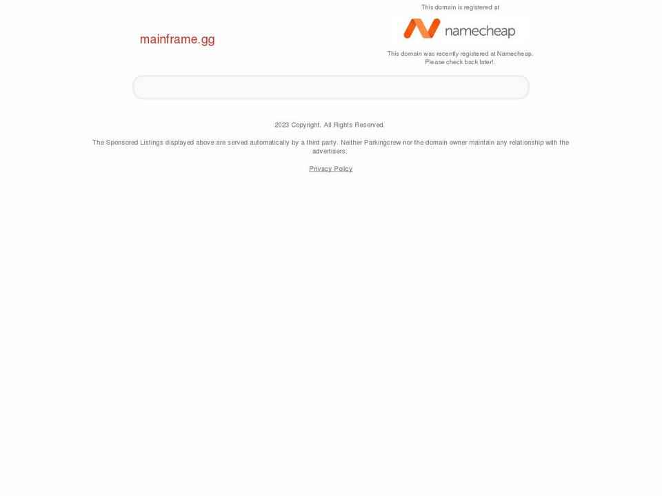 mainframe.gg shopify website screenshot