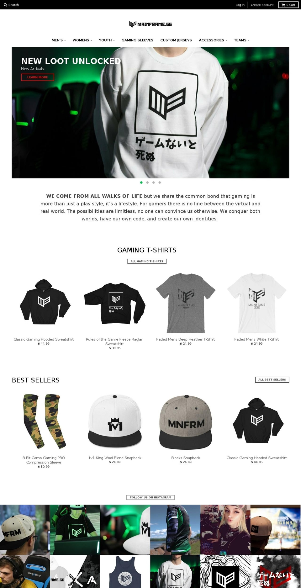 mainframeclothing.com — Shopify storefront screenshot