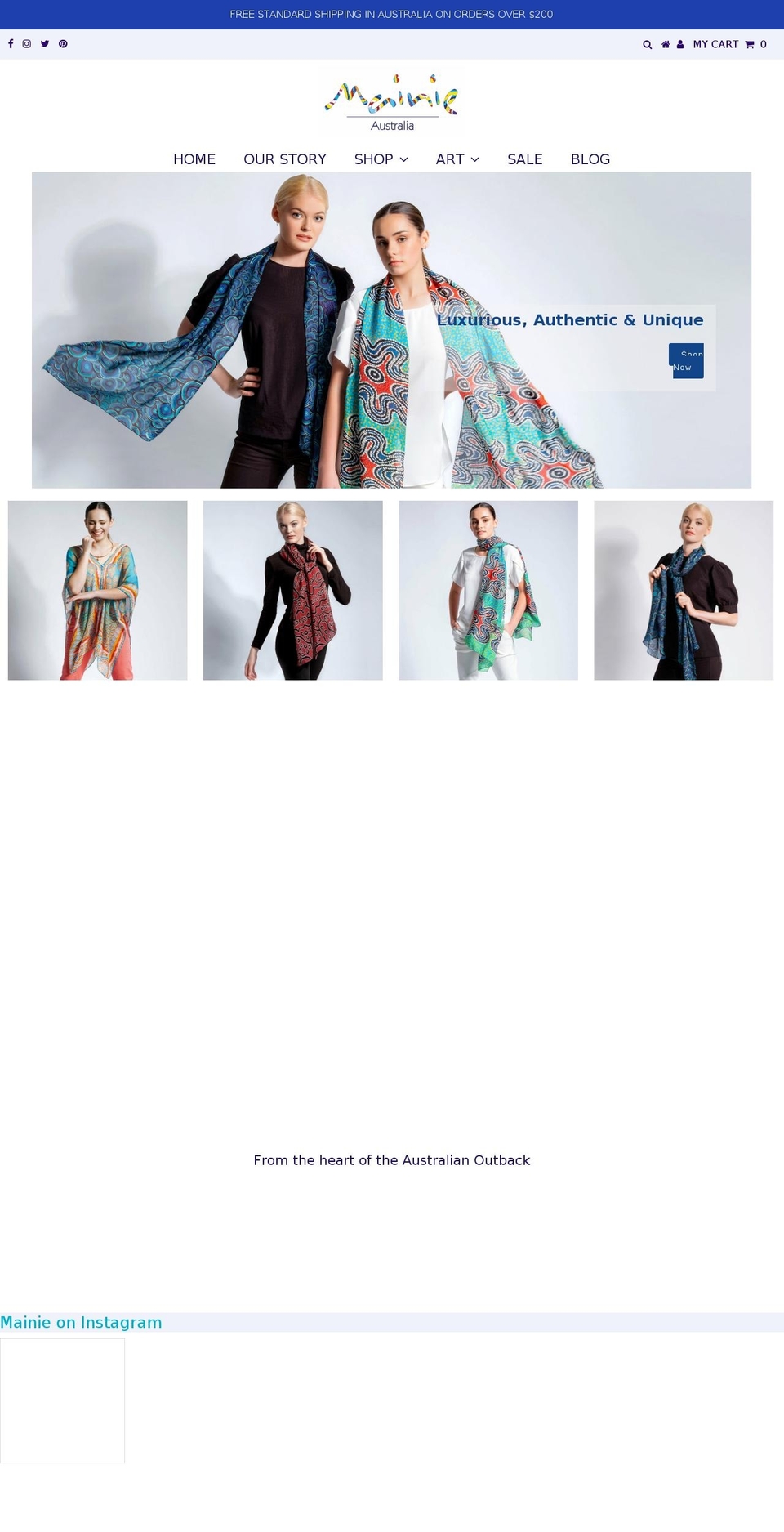 mainie.com.au shopify website screenshot