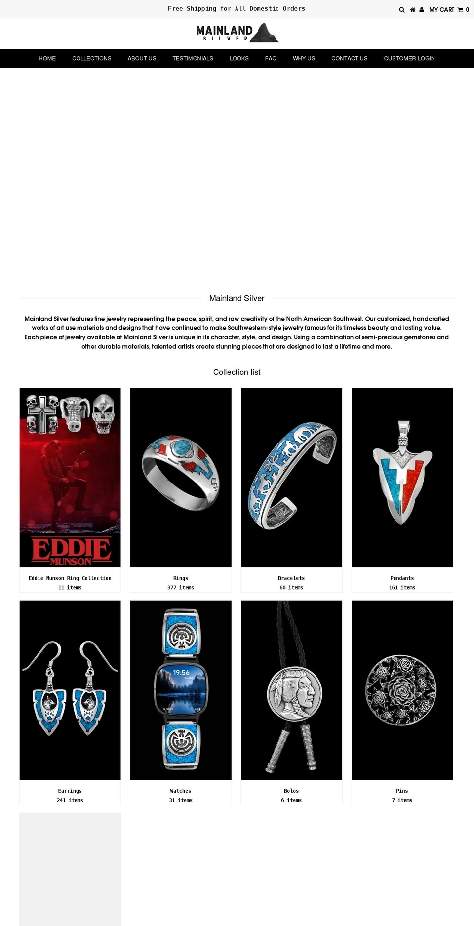 mainlandsilver.com shopify website screenshot