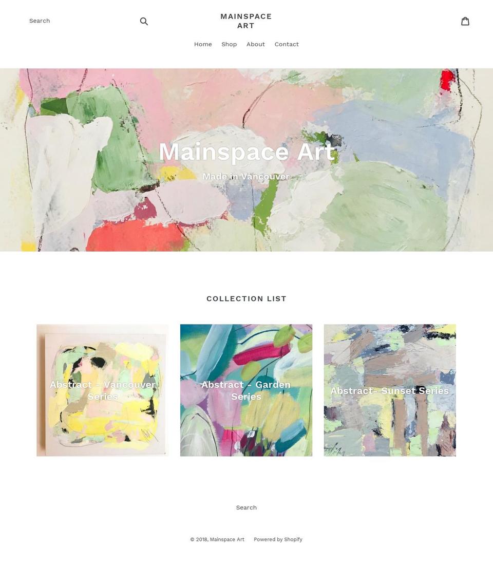 mainspaceart.com — Shopify storefront screenshot