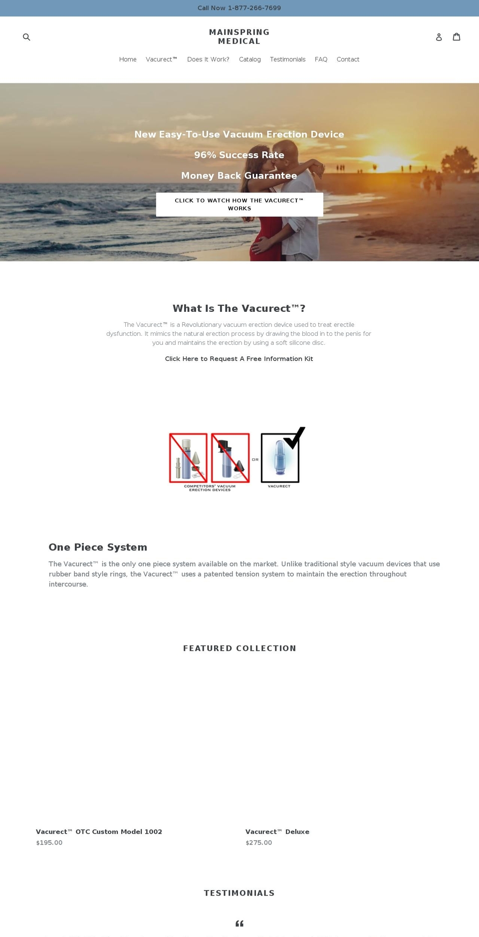 mainspringmedical.com shopify website screenshot