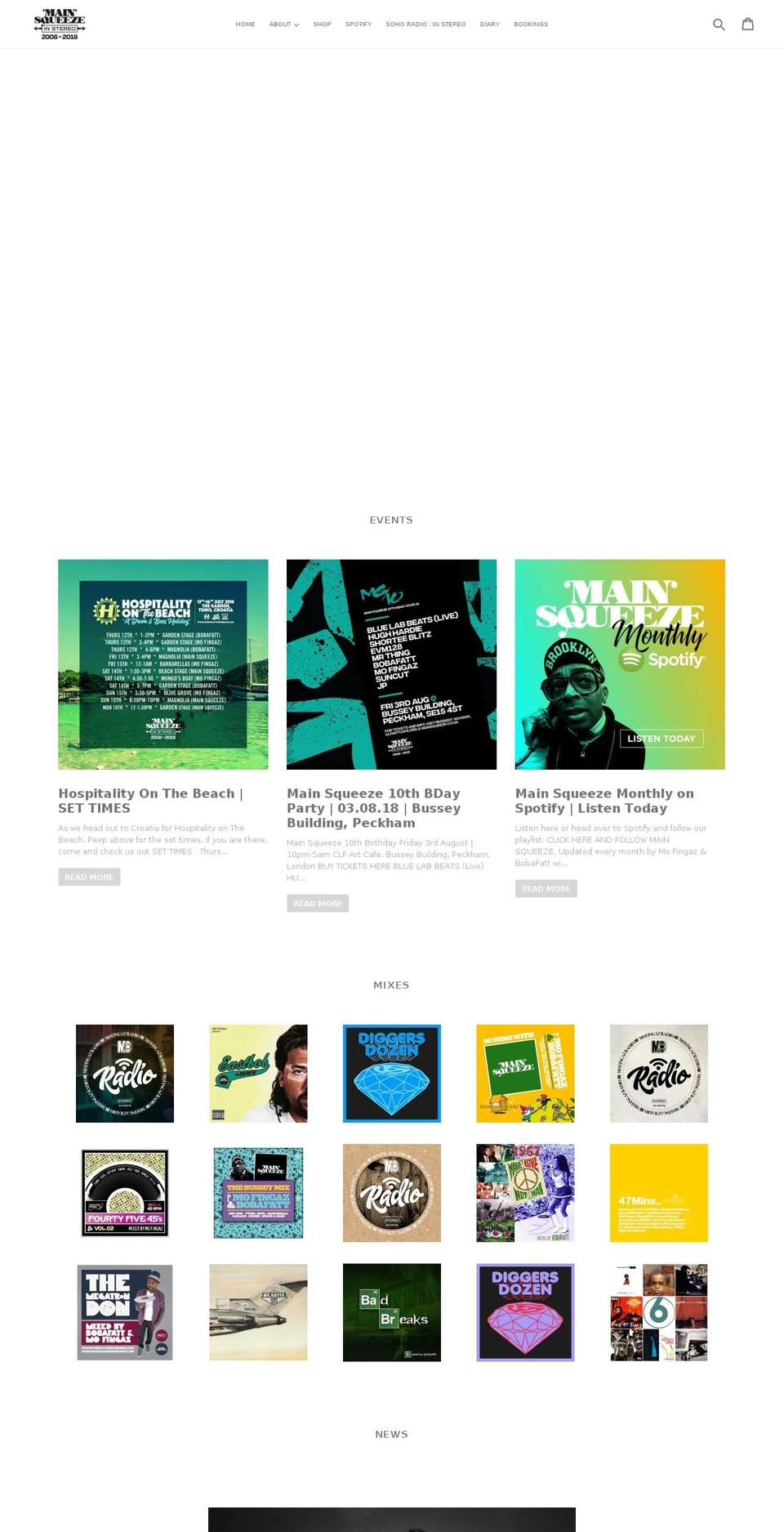mainsqueezehiphop.com — Shopify storefront screenshot