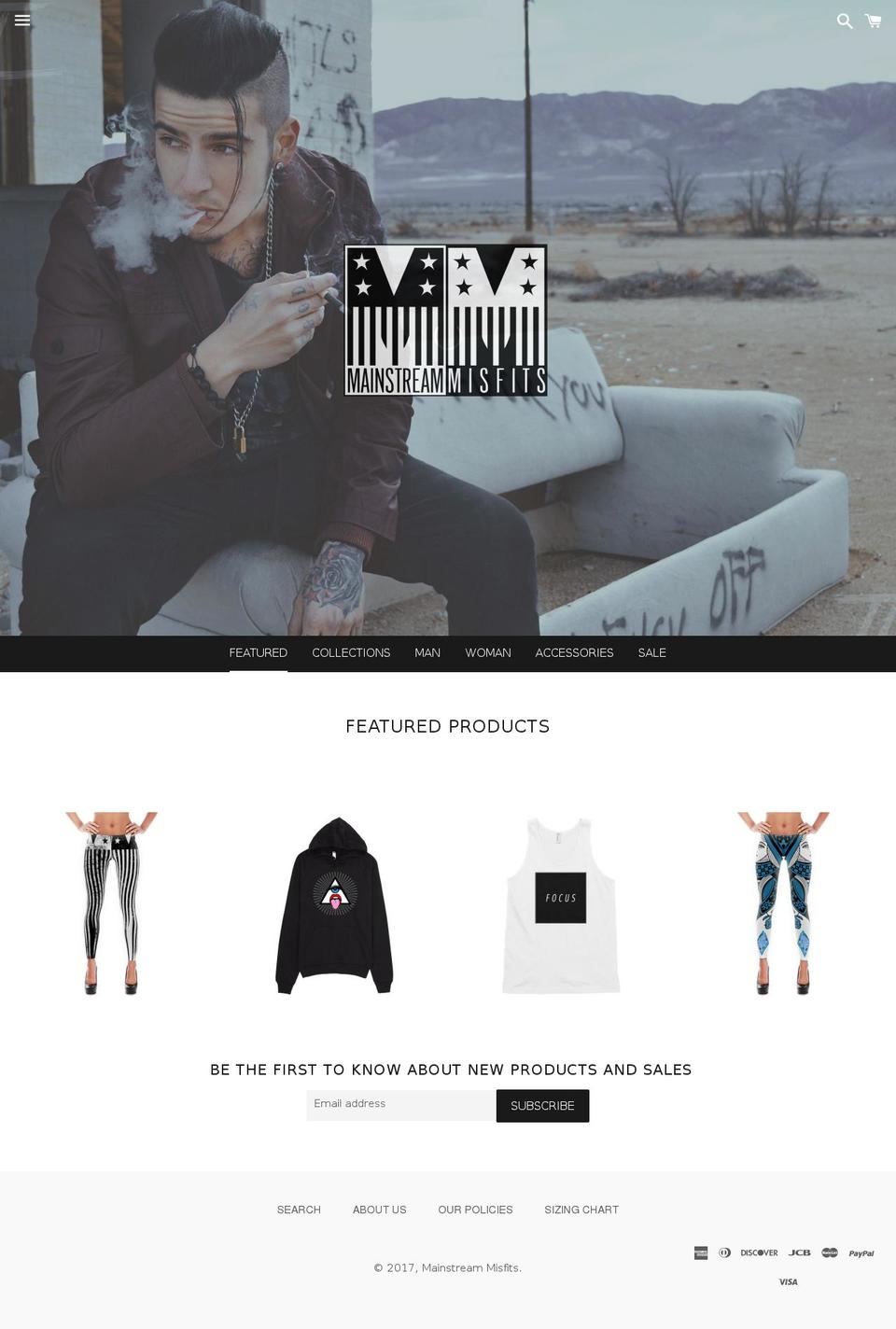 mainstreammisfits.com shopify website screenshot