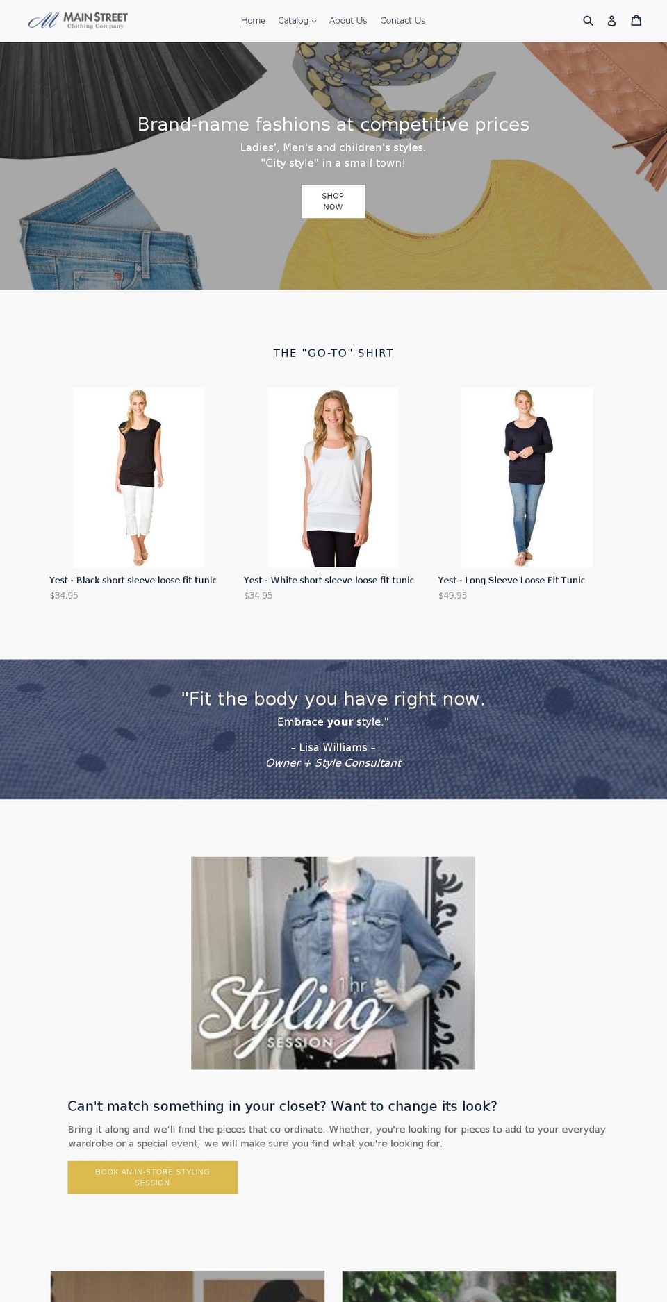 mainstreetclothingcompany.com — Shopify storefront screenshot