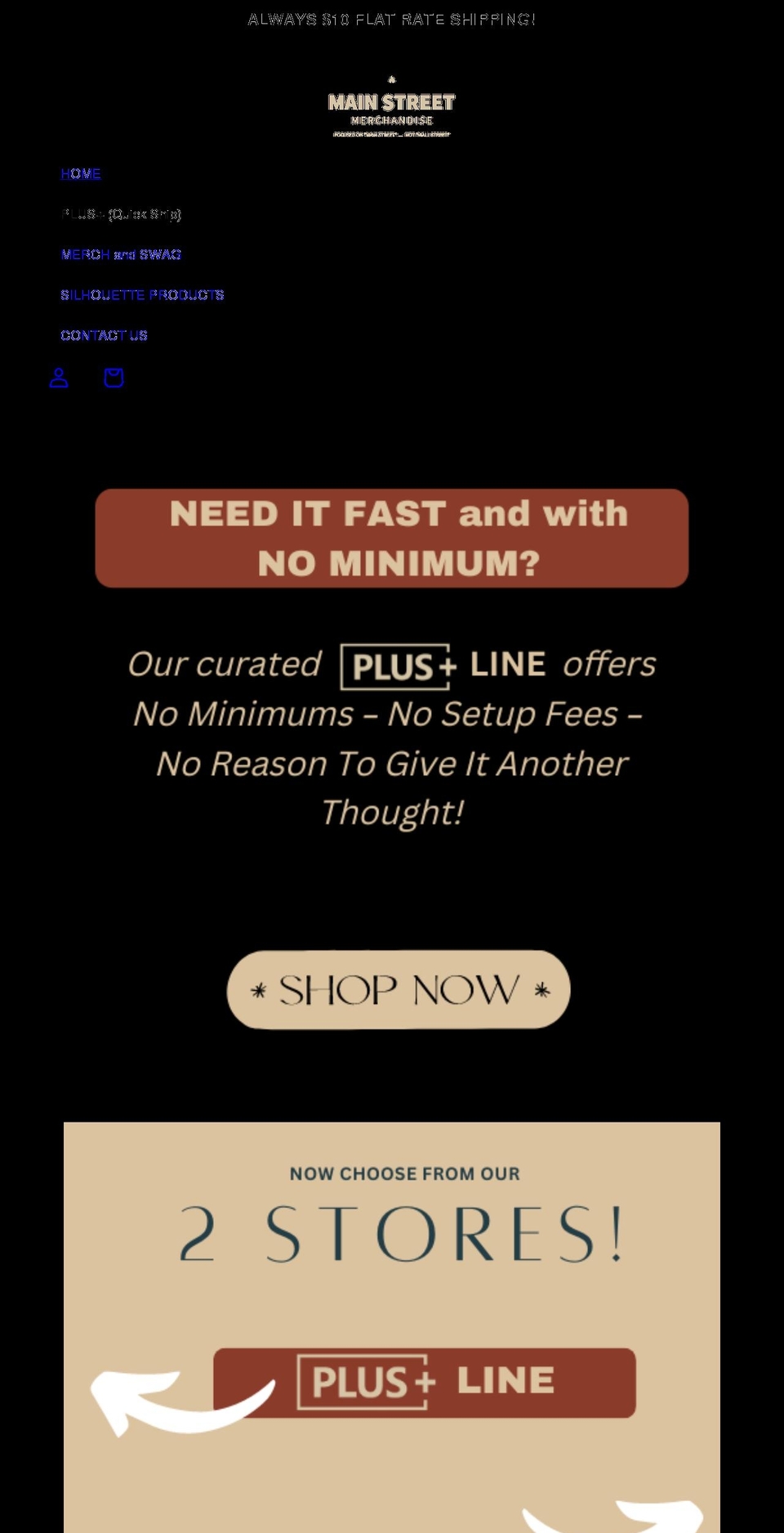 mainstreetmerchandise.com shopify website screenshot