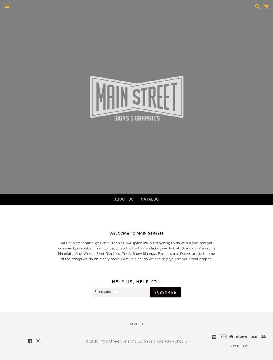 mainstreetsignsandgraphics.com — Shopify storefront screenshot