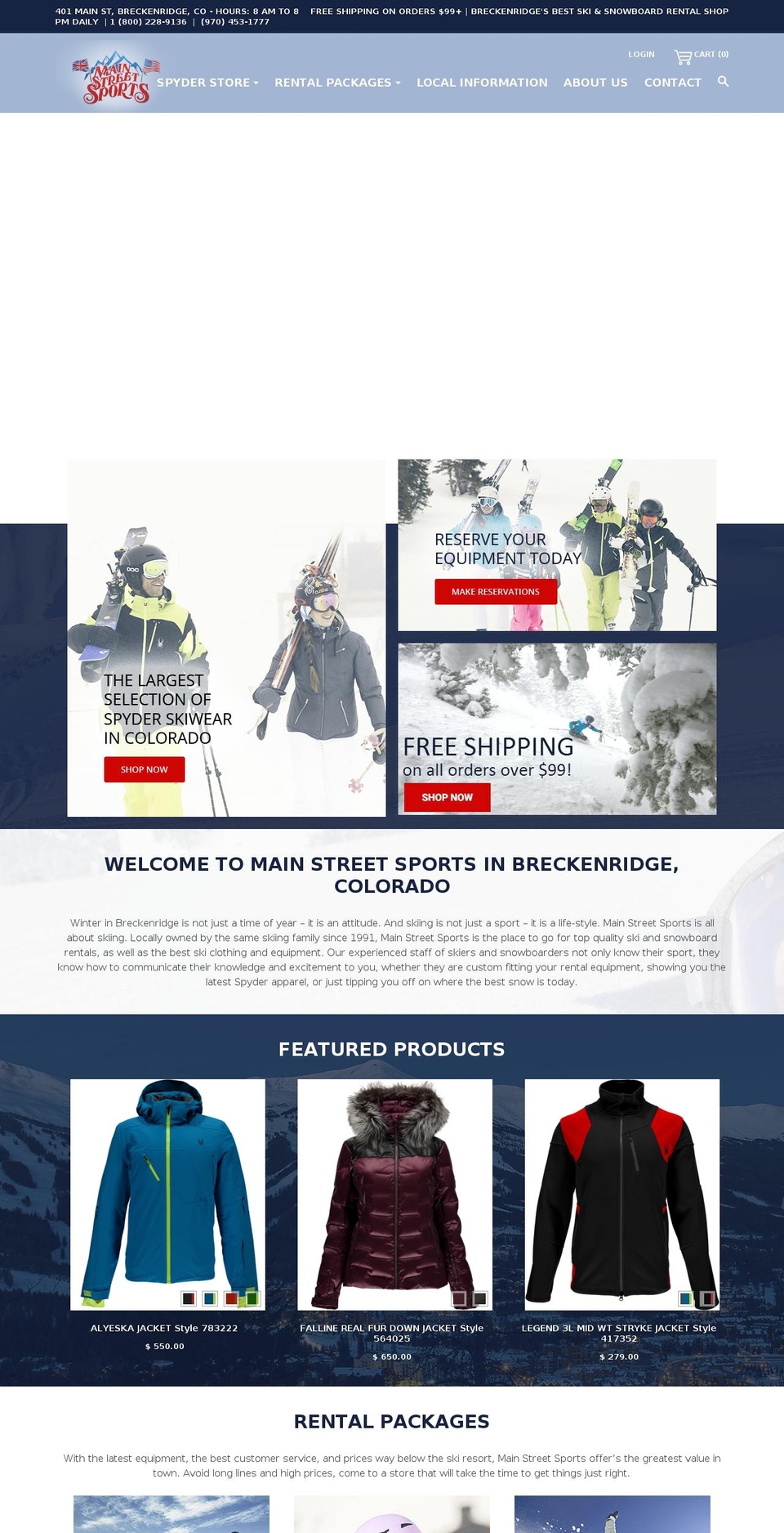 mainstreetsports.com shopify website screenshot