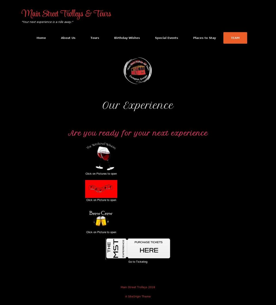 mainstreettrolleys.com — Shopify storefront screenshot