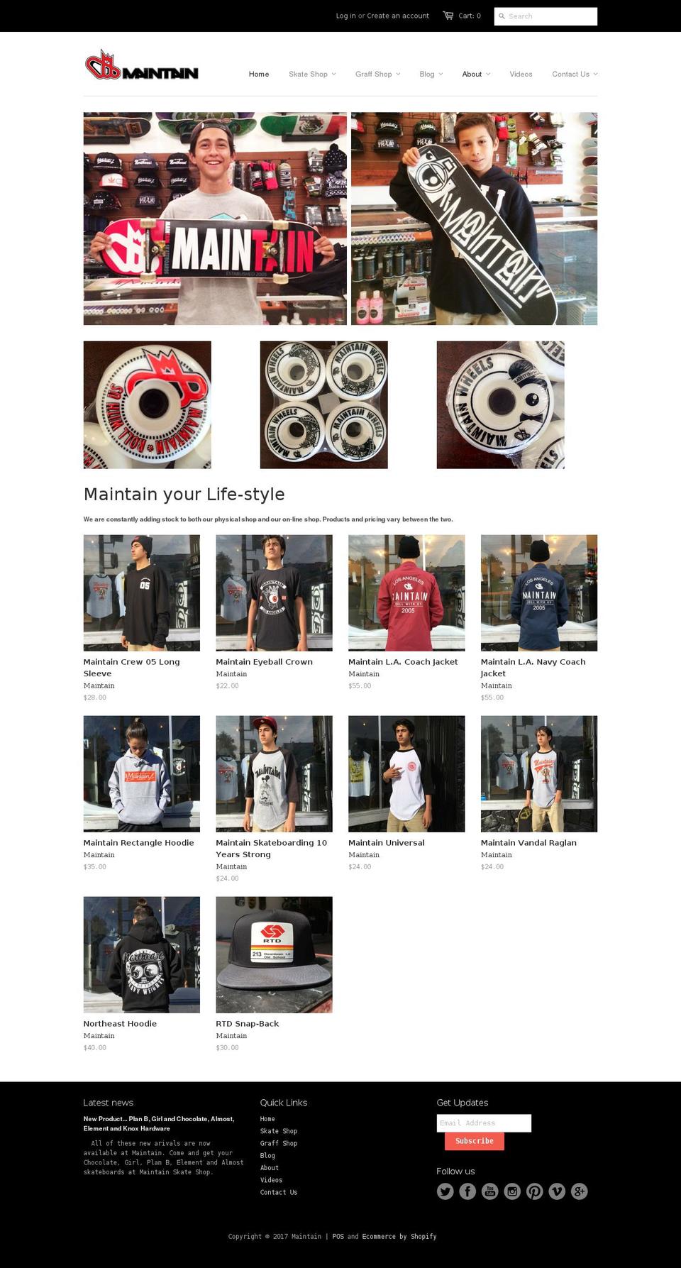 maintainshop.com shopify website screenshot