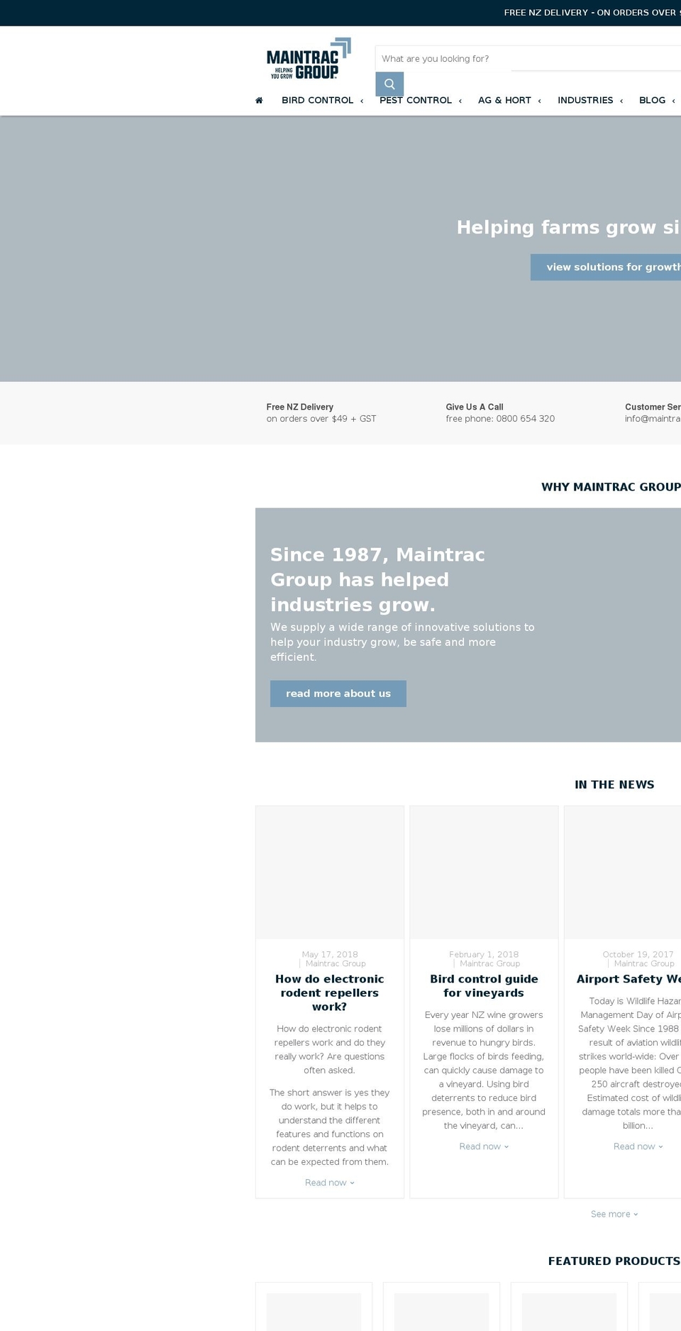 maintrac-group.com — Shopify storefront screenshot