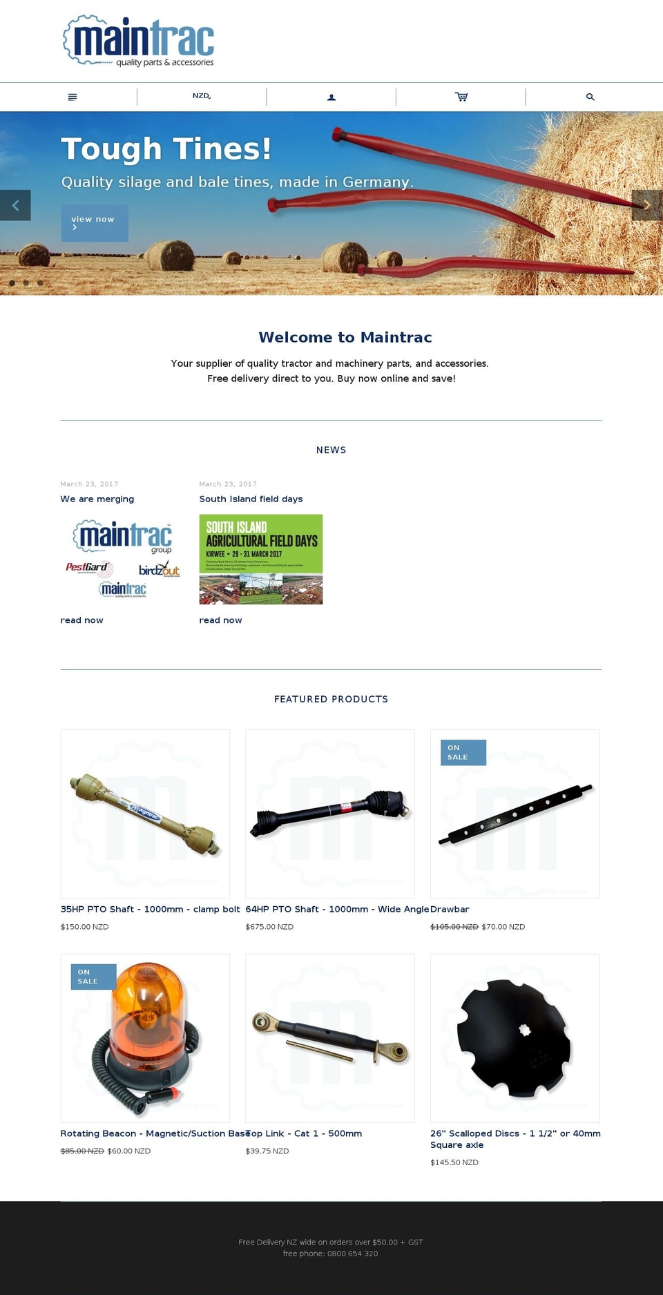 maintrac.co.nz shopify website screenshot