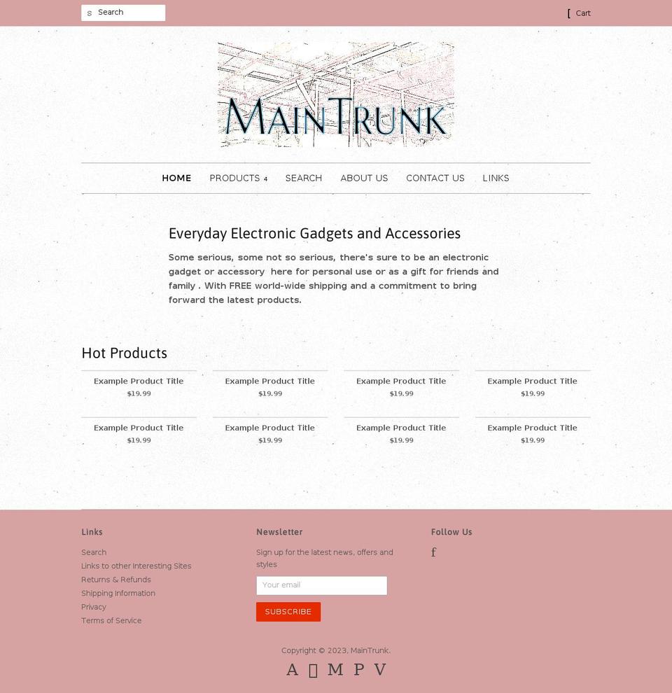 maintrunkonline.com shopify website screenshot