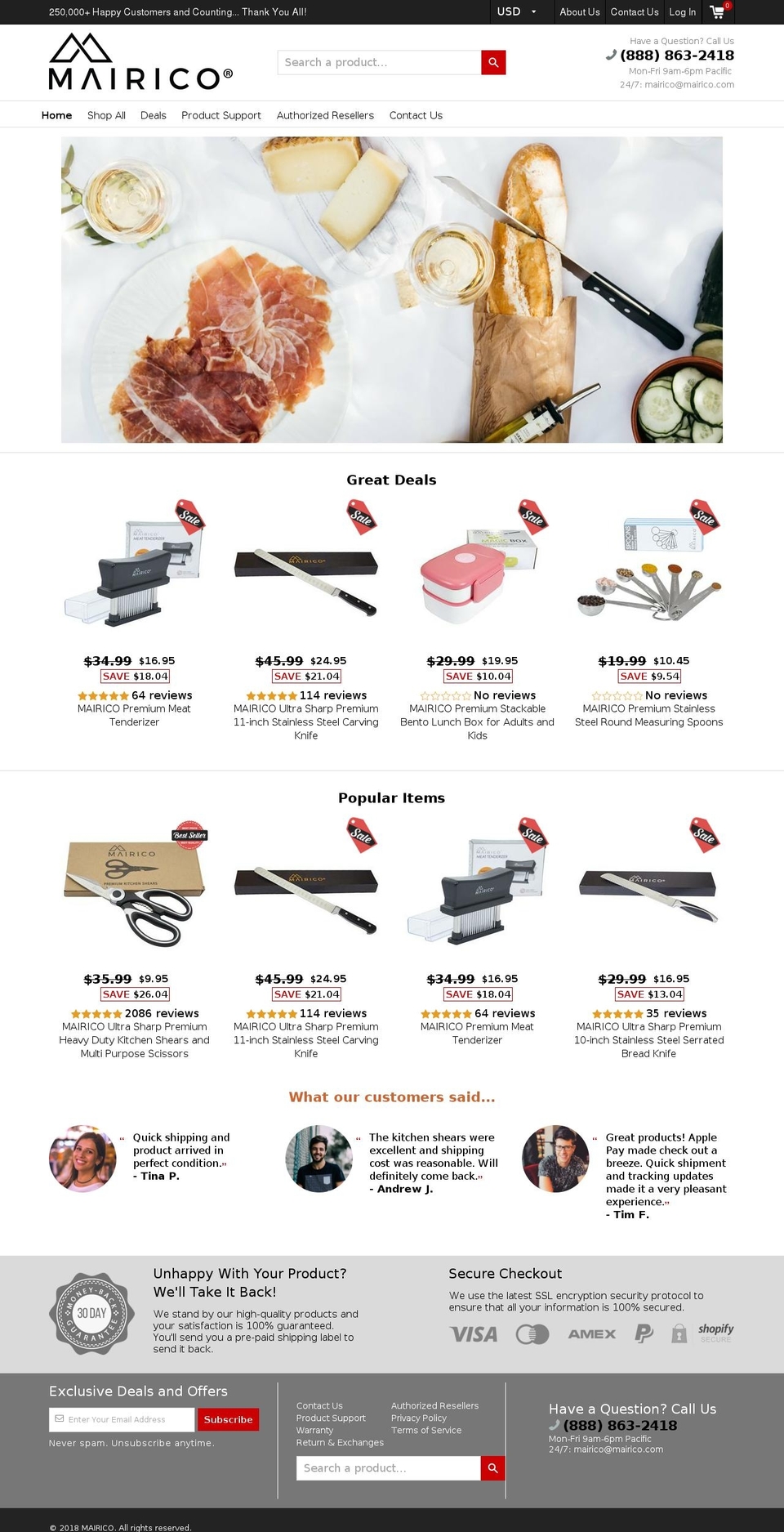 mairico.com shopify website screenshot