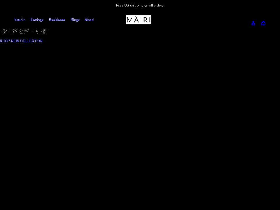 mairijewelry.com shopify website screenshot