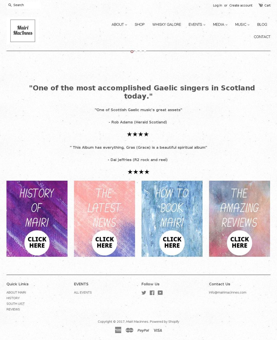 mairimacinnes.com shopify website screenshot