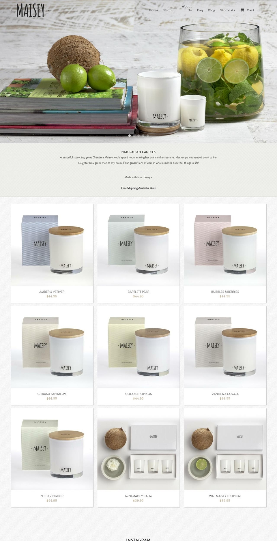 maiseycandle.com.au shopify website screenshot