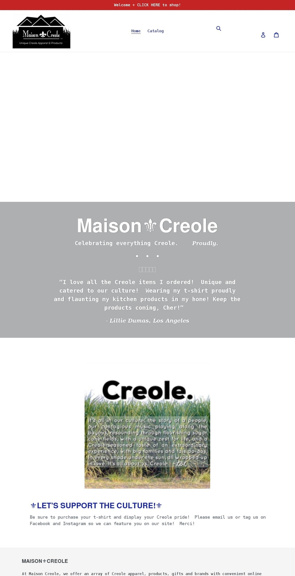 maison-creole.com shopify website screenshot