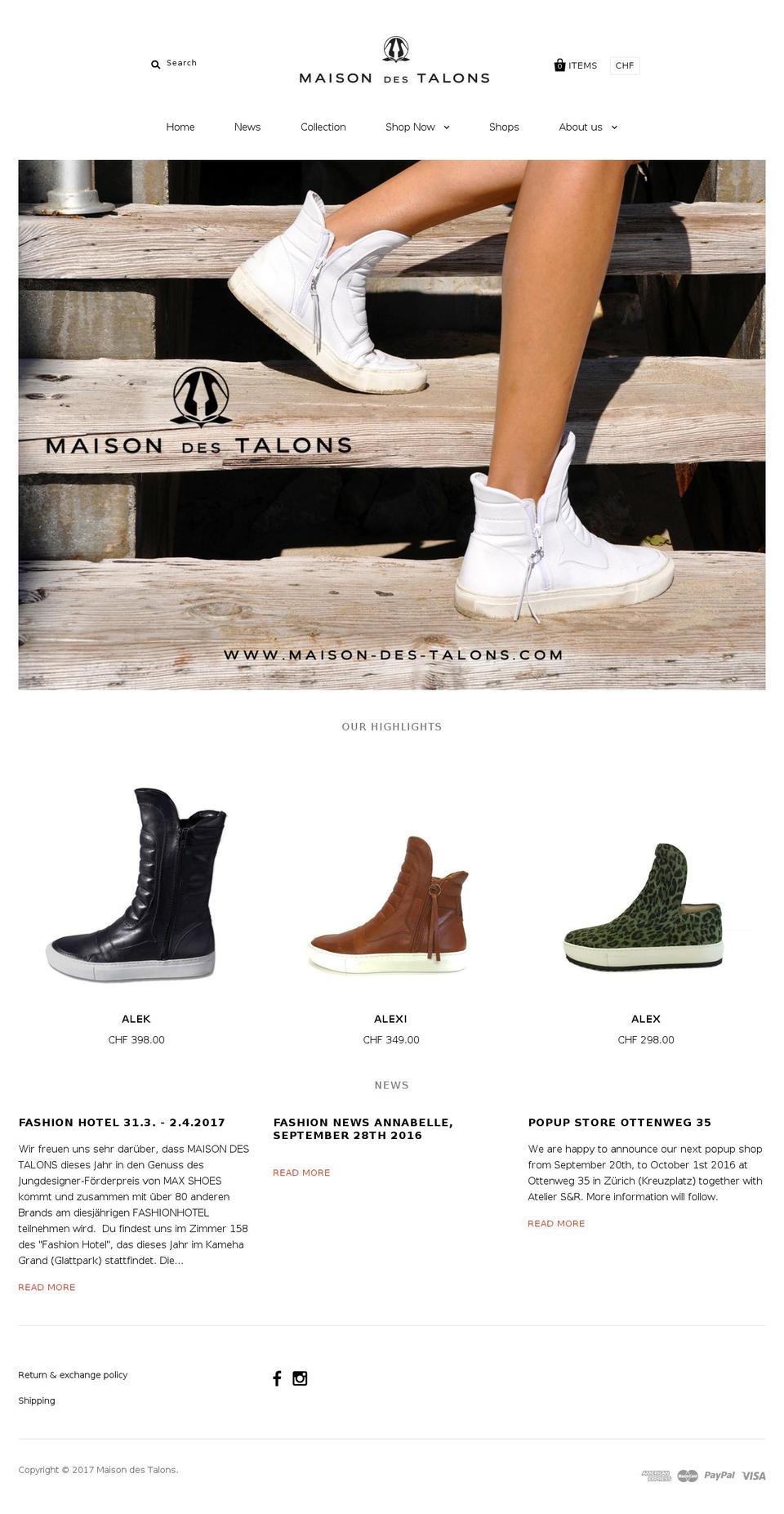 maison-des-talons.com shopify website screenshot