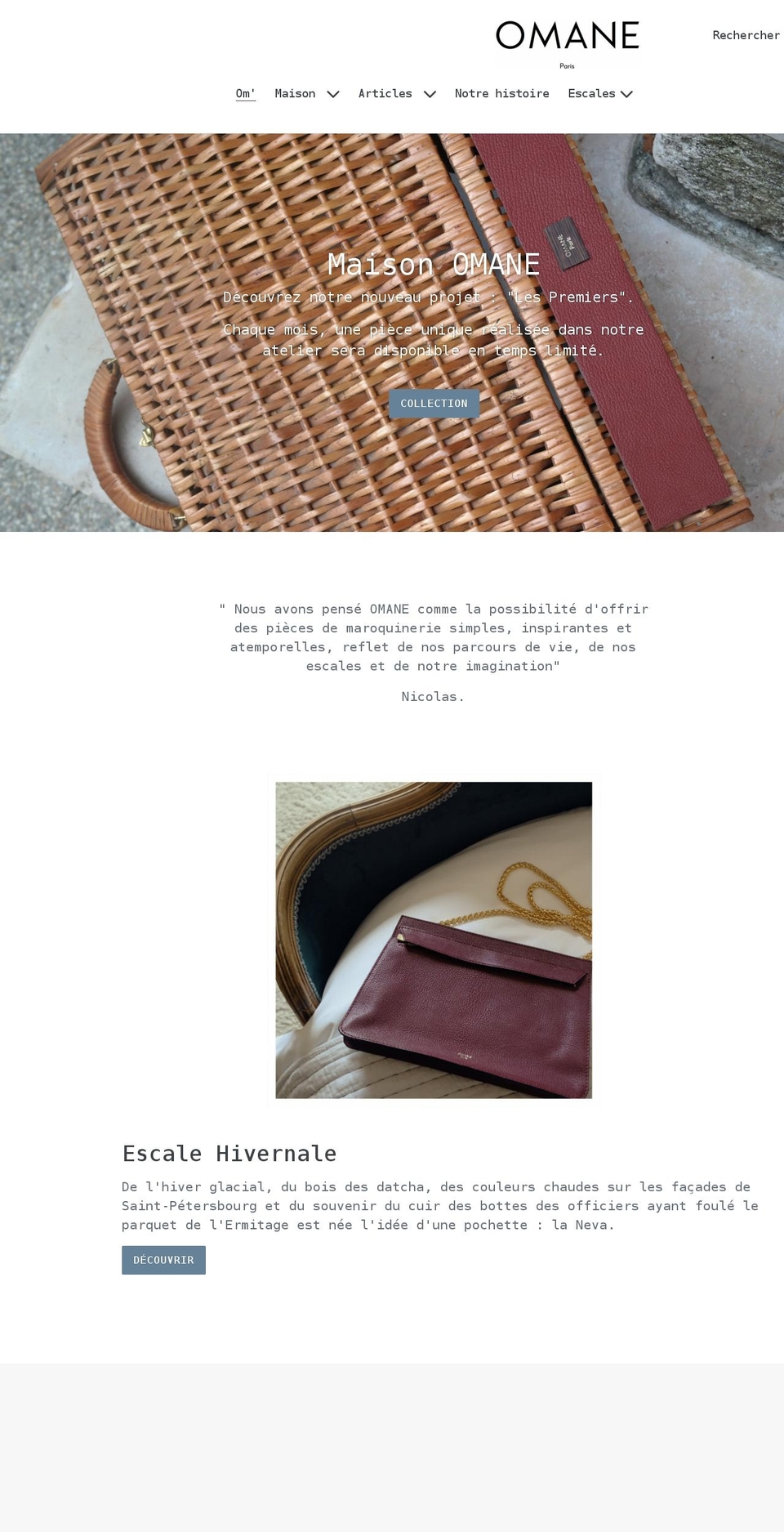maison-omane.com shopify website screenshot