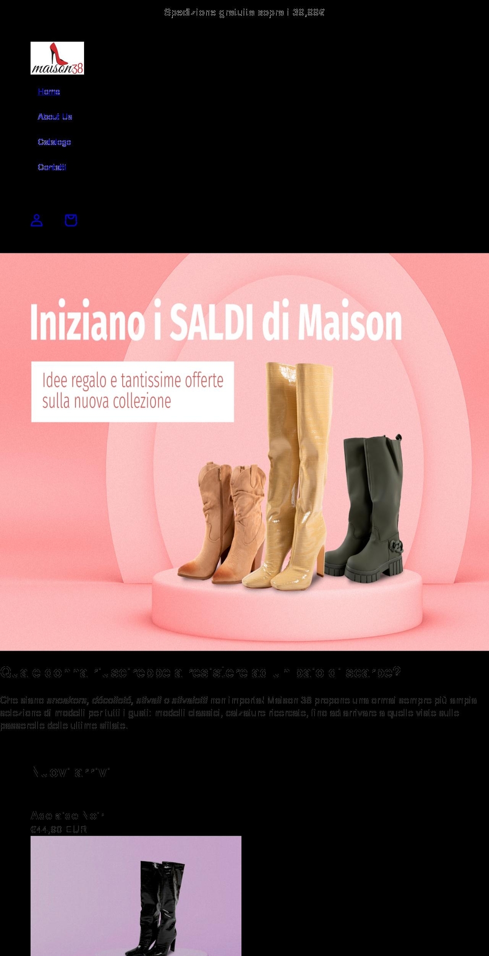 maison38.it shopify website screenshot