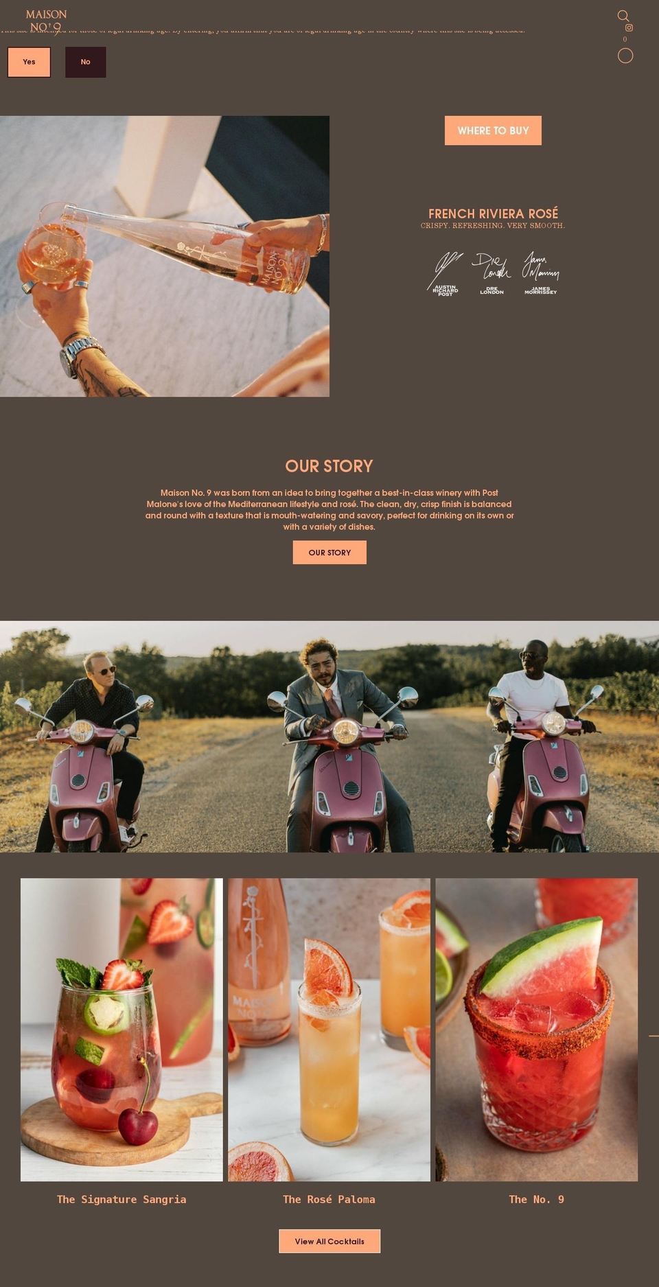 YAS Theme Shopify theme site example maison9wine.com