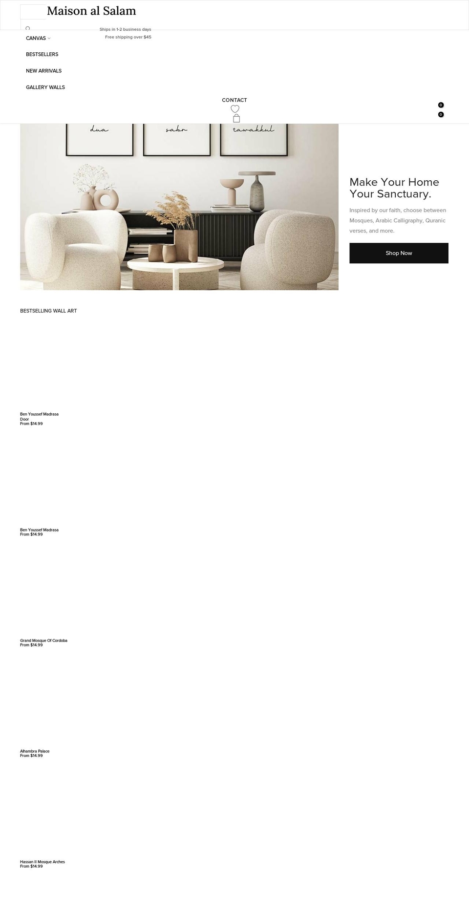 maisonalsalam.com shopify website screenshot
