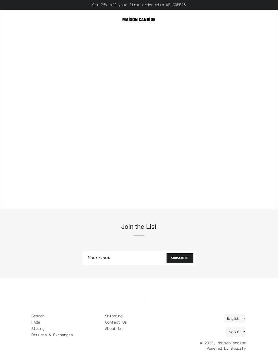 maisoncandide.com shopify website screenshot