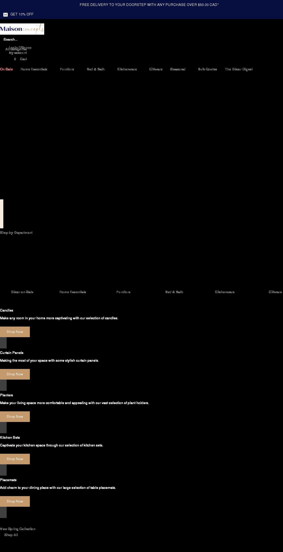 maisonconcepts.com shopify website screenshot