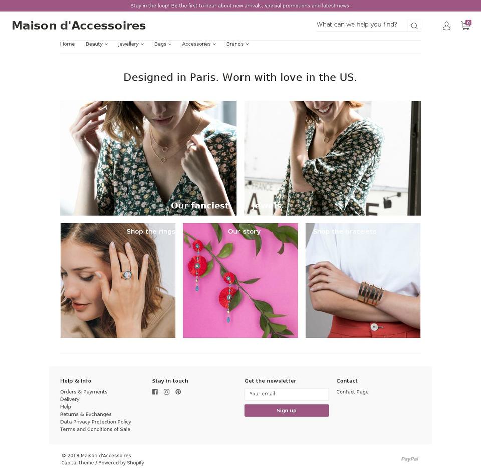 maisondaccessoires.com shopify website screenshot