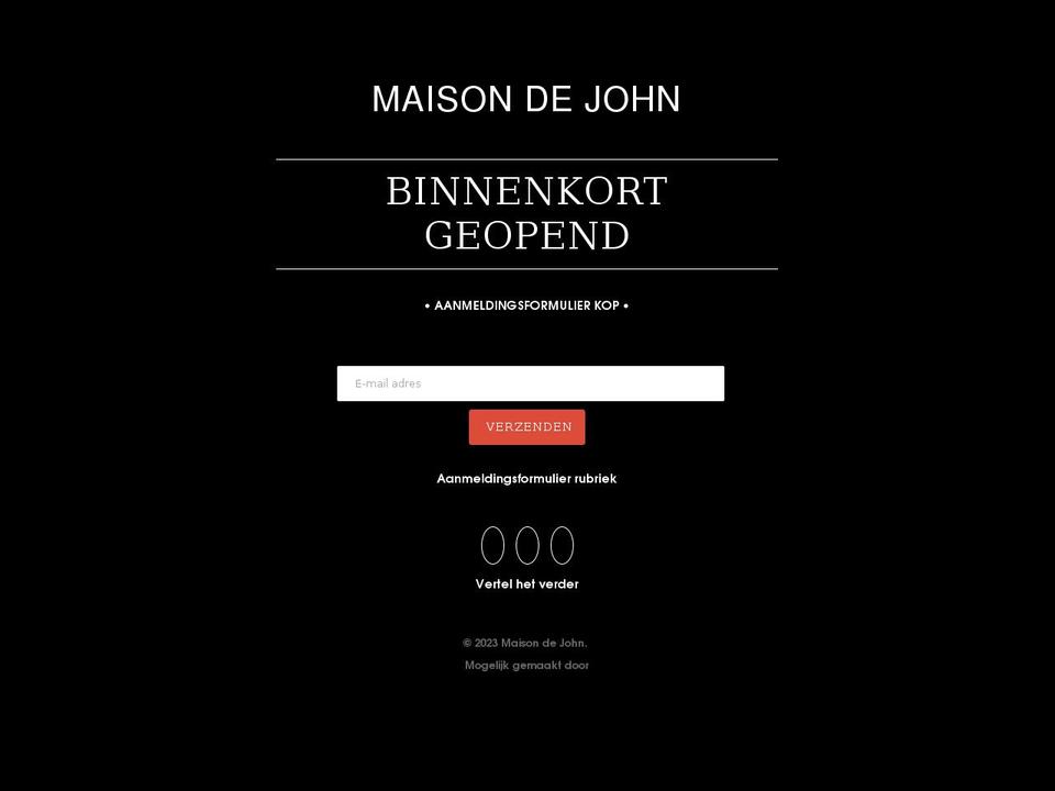 maisondejohn.com shopify website screenshot