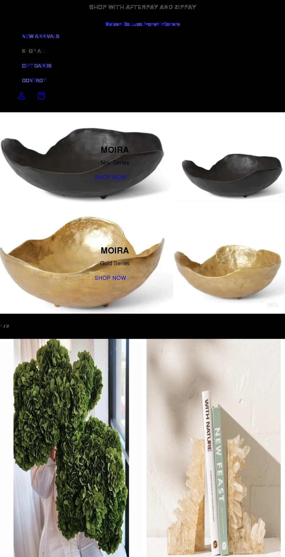 maisondeluxefrenchinteriors.com.au shopify website screenshot