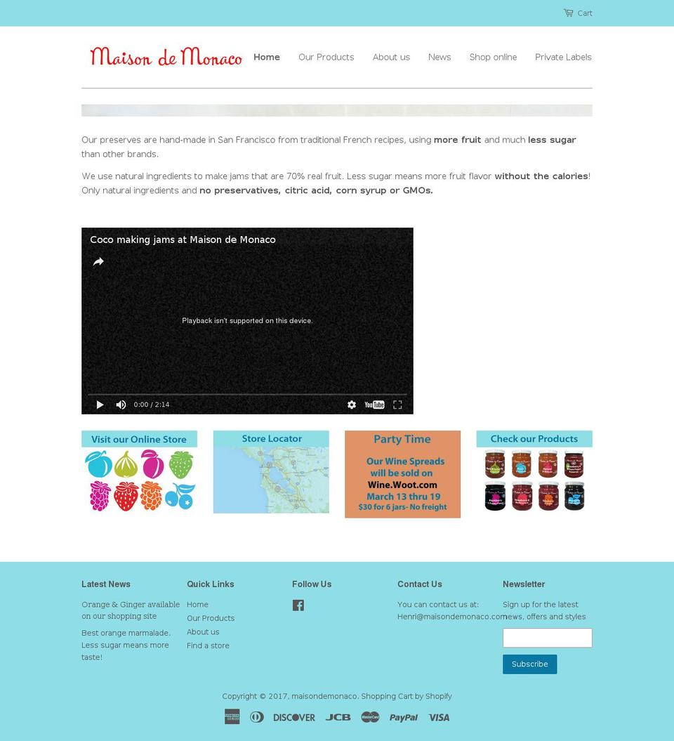 maisondemonaco.com shopify website screenshot