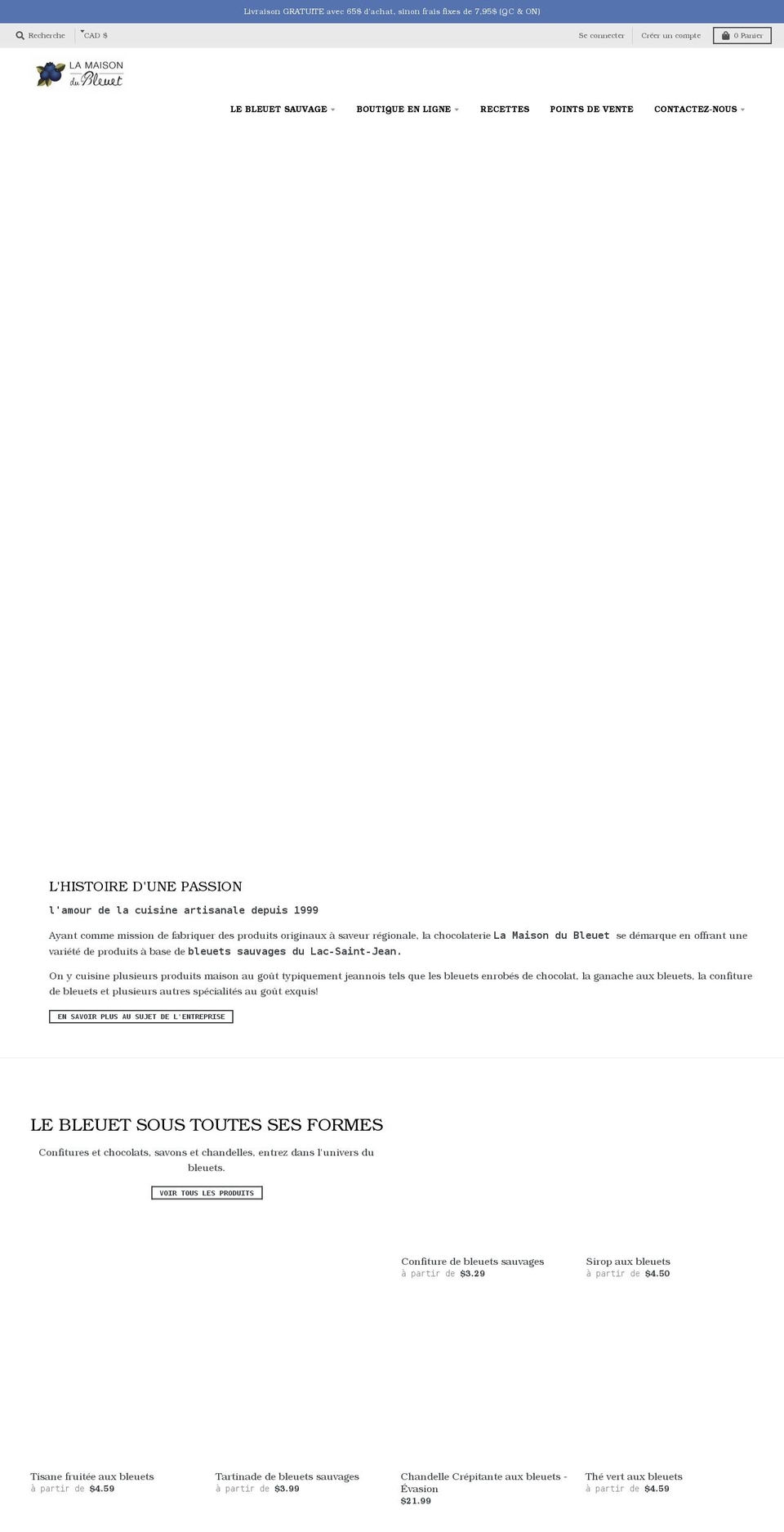 maisondubleuet.com shopify website screenshot