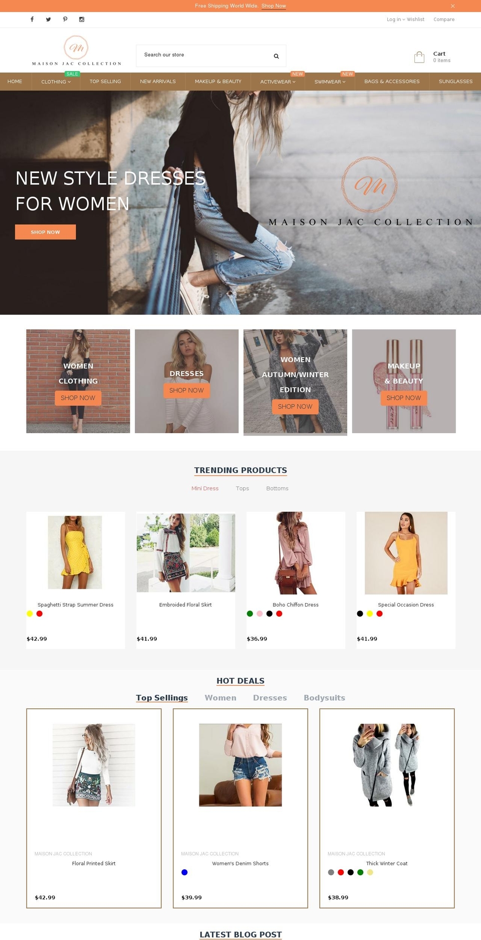 NEW DESIGN Shopify theme site example maisonjaccollection.com