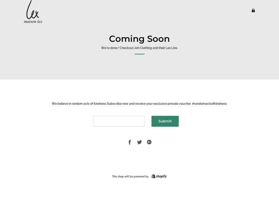 maisonlex.com — Shopify storefront screenshot