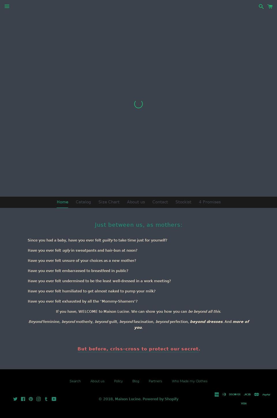 maisonlucine.com — Shopify storefront screenshot