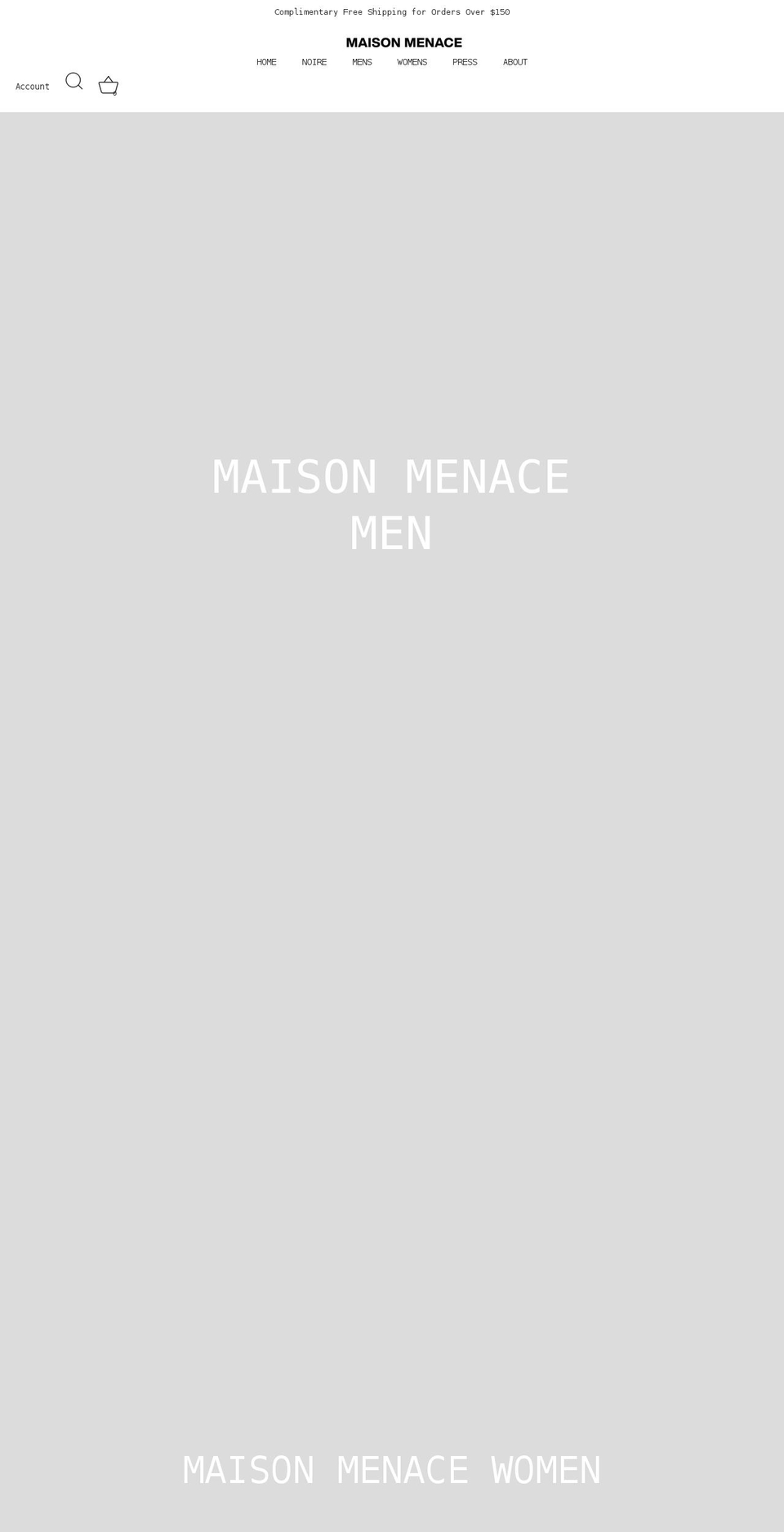 maisonmenace.com shopify website screenshot