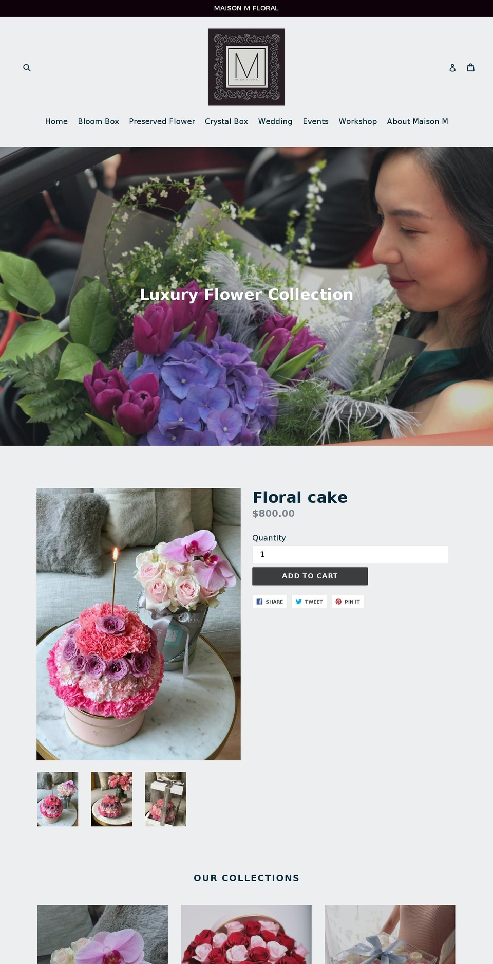 maisonmfloral.com shopify website screenshot