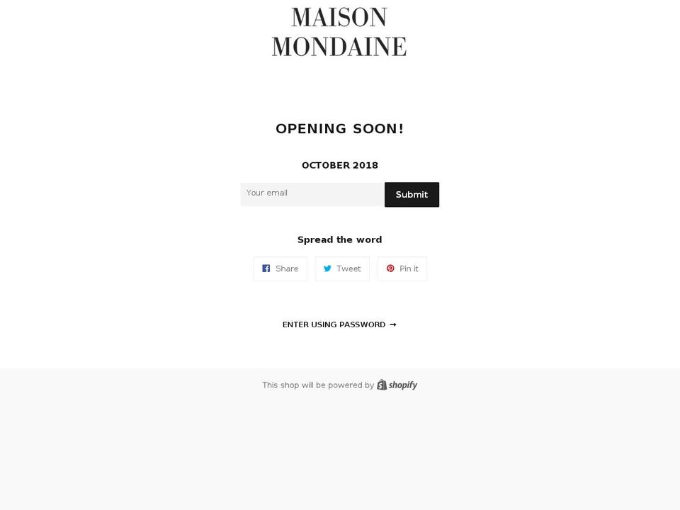 maisonmondaine.com — Shopify storefront screenshot