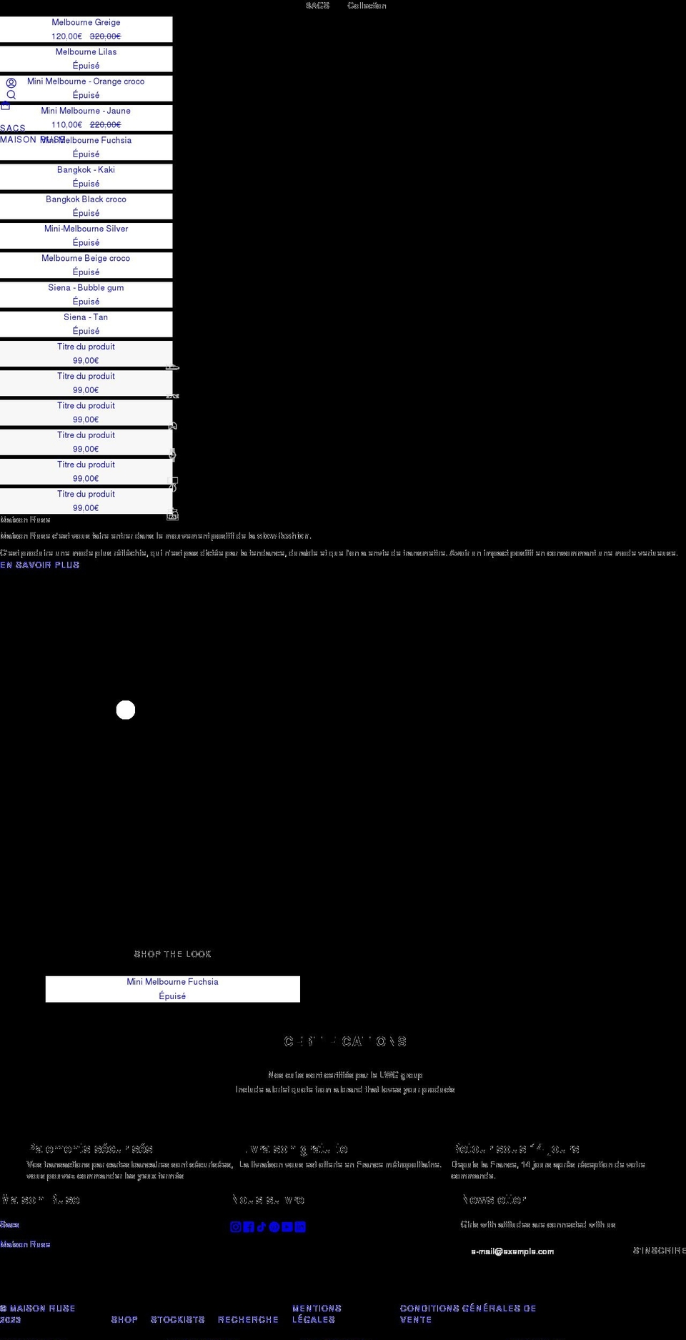 maisonruse.com shopify website screenshot