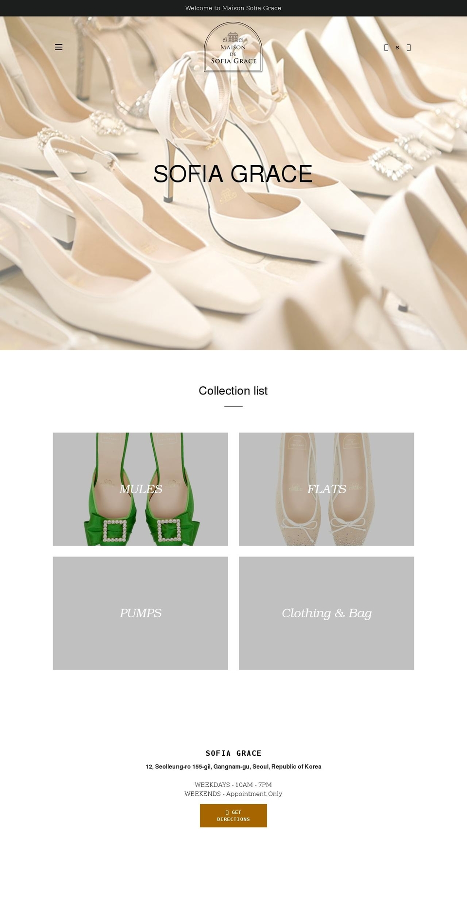 maisonsofiagrace.com shopify website screenshot