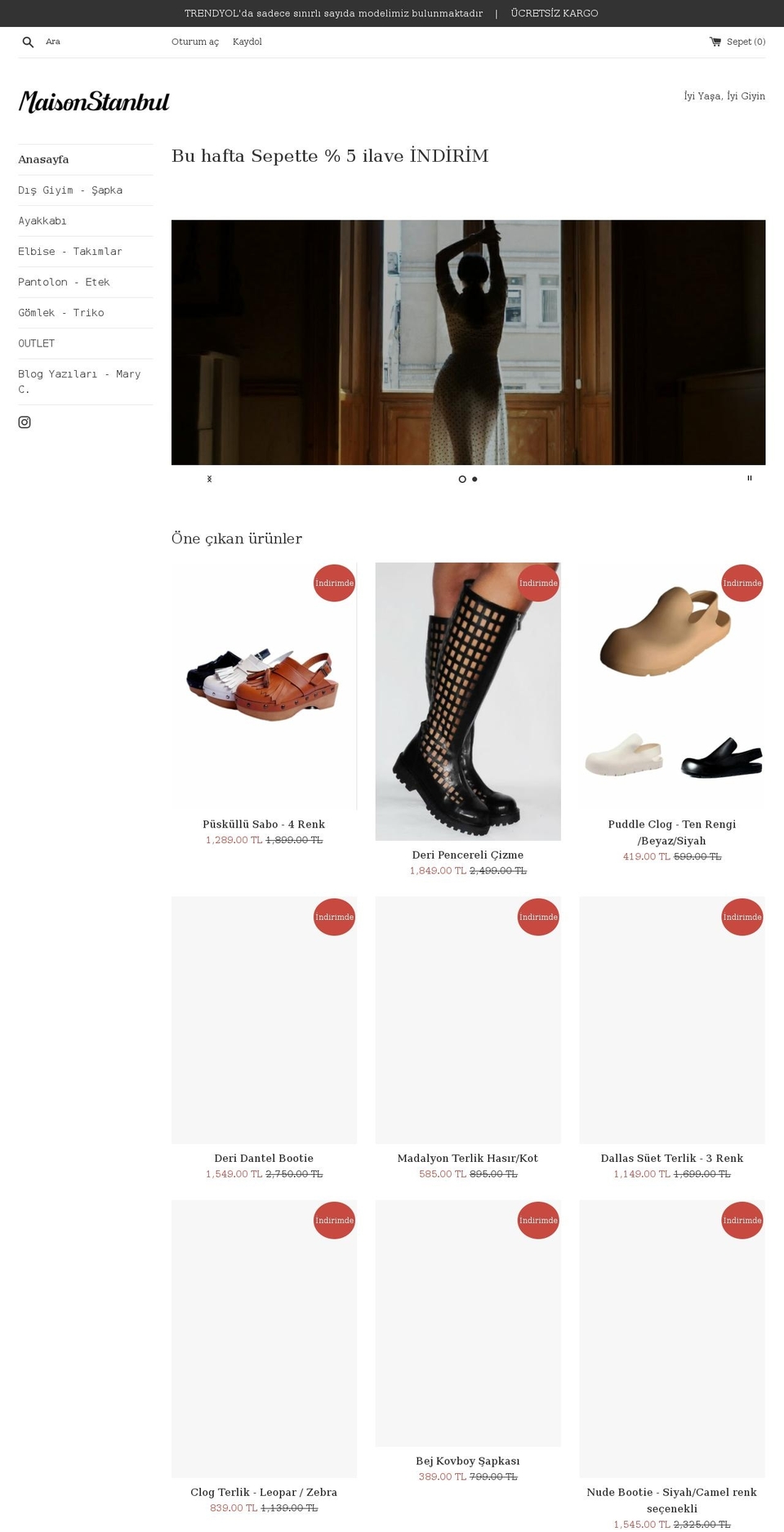 maisonstanbul.com shopify website screenshot