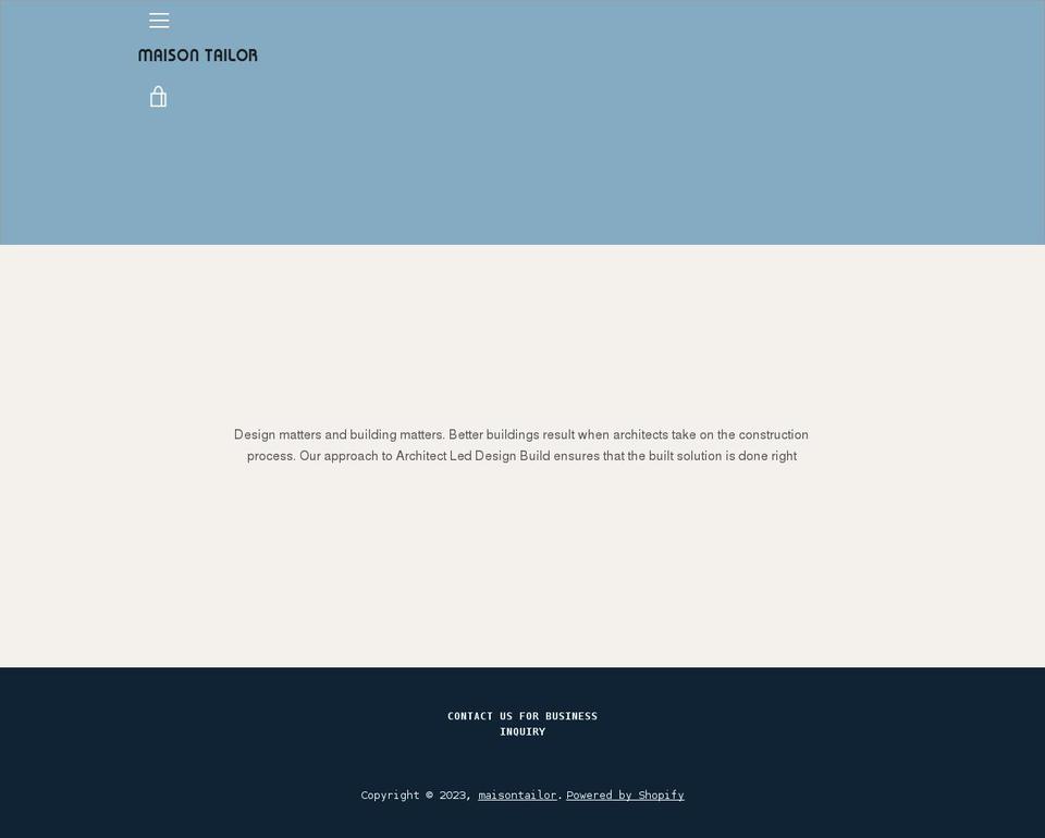 maisontailor.com shopify website screenshot
