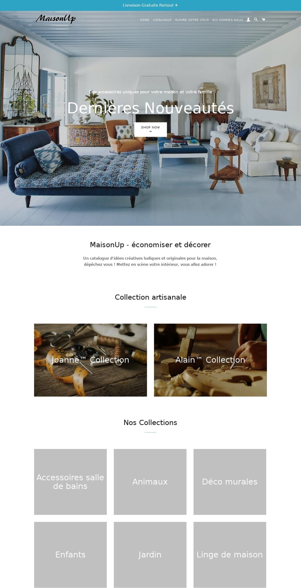 maisonup.com — Shopify storefront screenshot