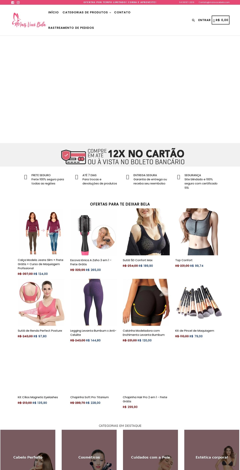 maisvocebela.com shopify website screenshot