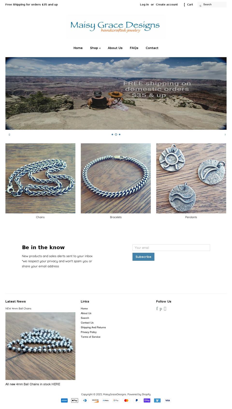 maisygracedesigns.com shopify website screenshot