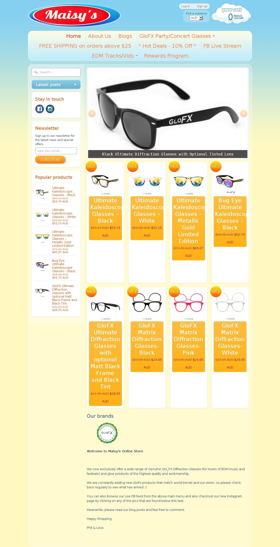 maisysonlinestore.com shopify website screenshot